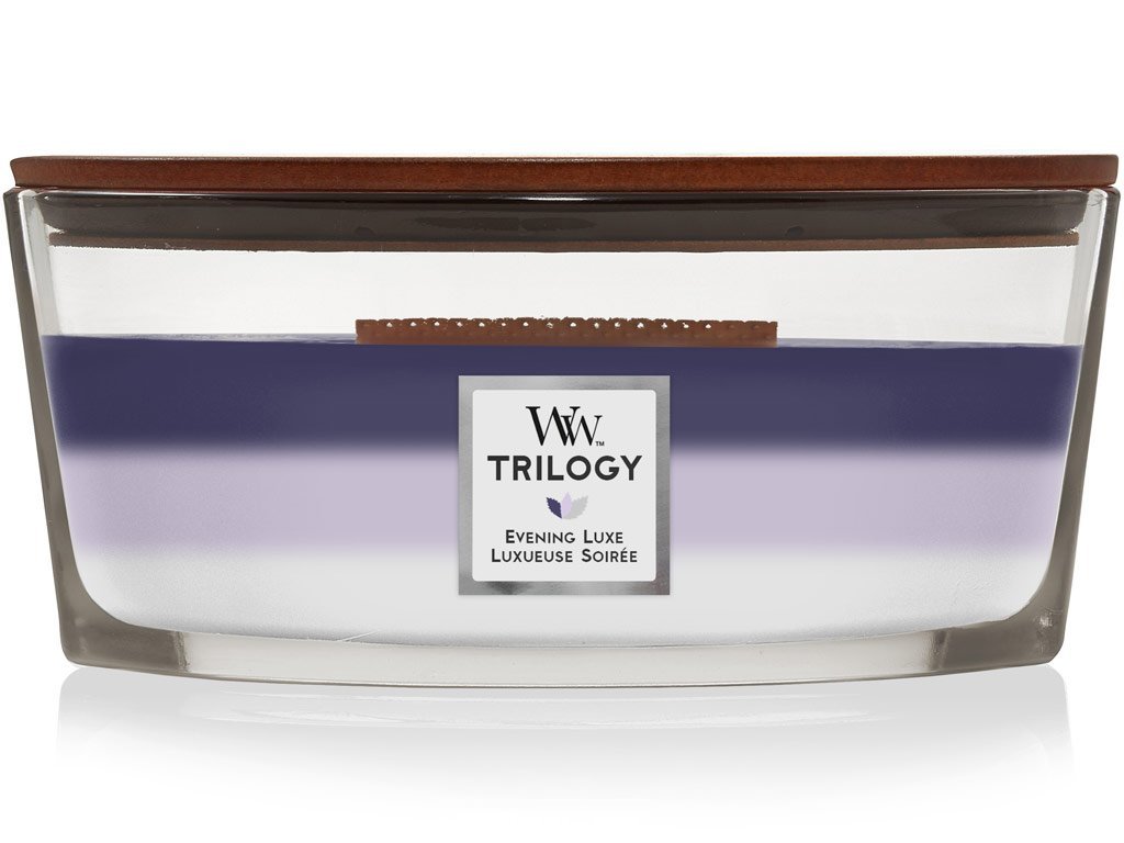 WoodWick Vonná svíčka loď Elipsa Trilogy Evening Luxe 453,6 g