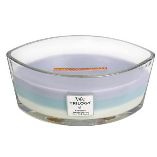 WoodWick Vonná svíčka loď Trilogy Calming Retreat 453 g