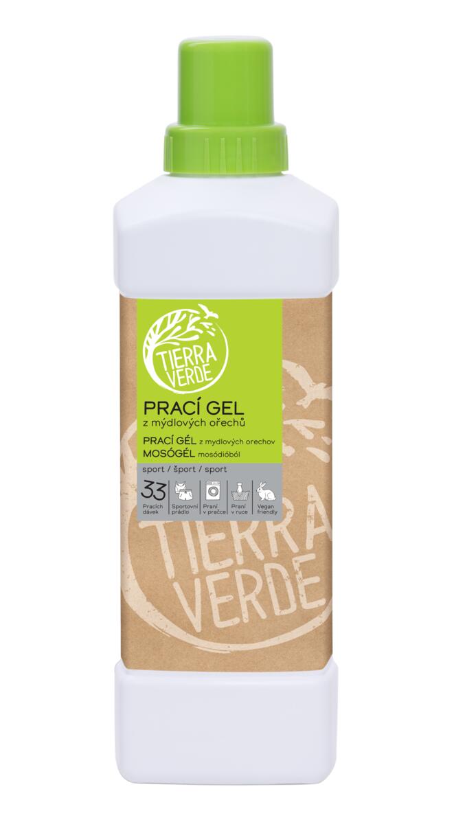Tierra Verde Prací gel z mýdlových ořechů na funkční prádlo s koloidním stříbrem 1 l