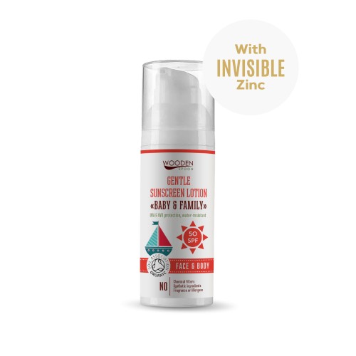 WoodenSpoon Opalovací tělové mléko Baby & Family SPF 50 50 ml